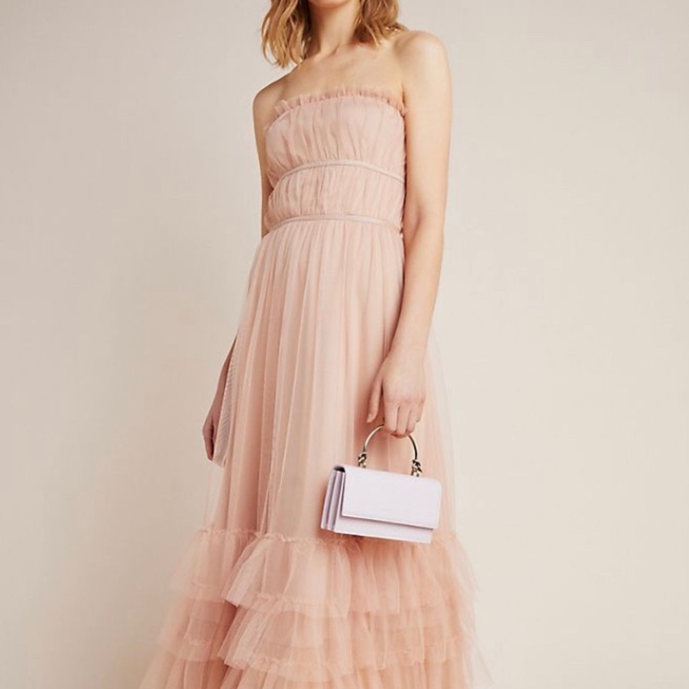 Anthropologie Graciela Tiered Tulle Maxi Dress